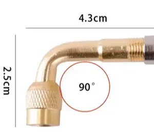 Ventiili pikendus - 90 kraadi, ventiiliga