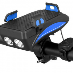 Akkupuhelimen pidike sähköskootterille, jossa on ajovalo