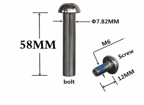 M6 polt puks võll elektritõukerattale amordile 58mm